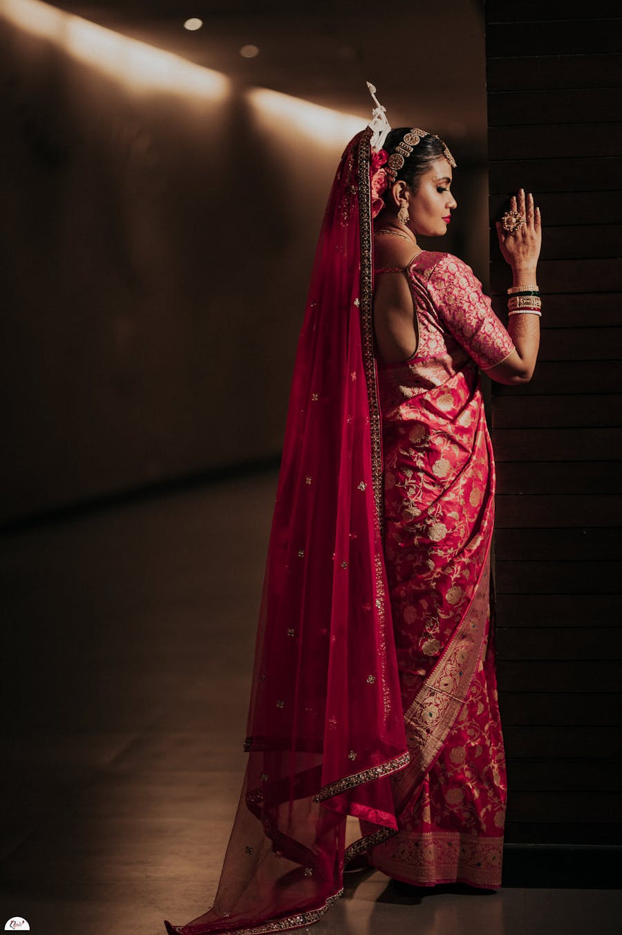 Deep U neck bridal blouse