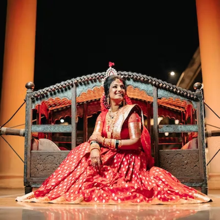 Bride posing with smiles