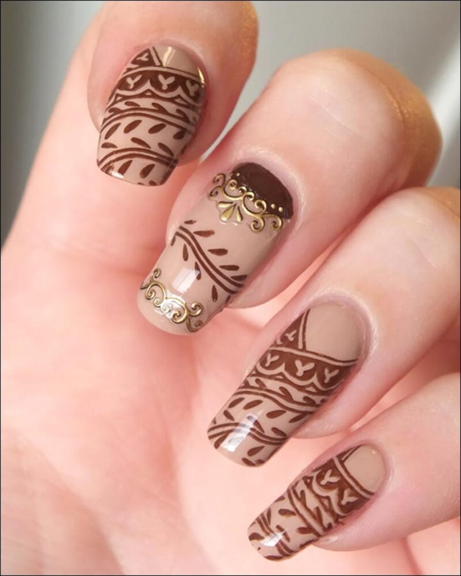 mehndi nail art for brides