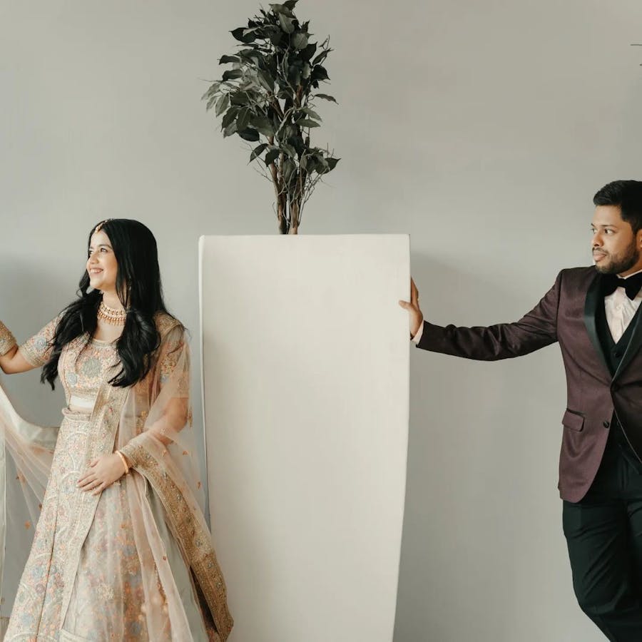 Couple pose together