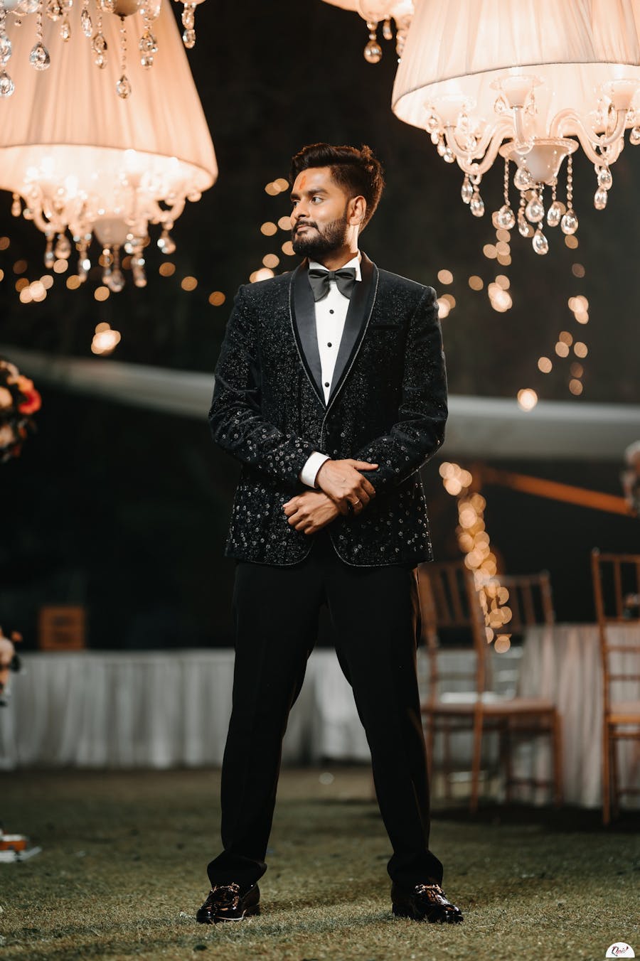 Shimmering And Stylish Tuxedo Look