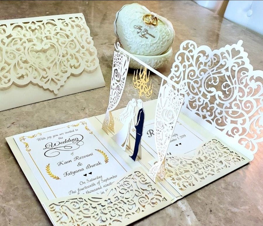 Moroccan style bengali wedding card designs