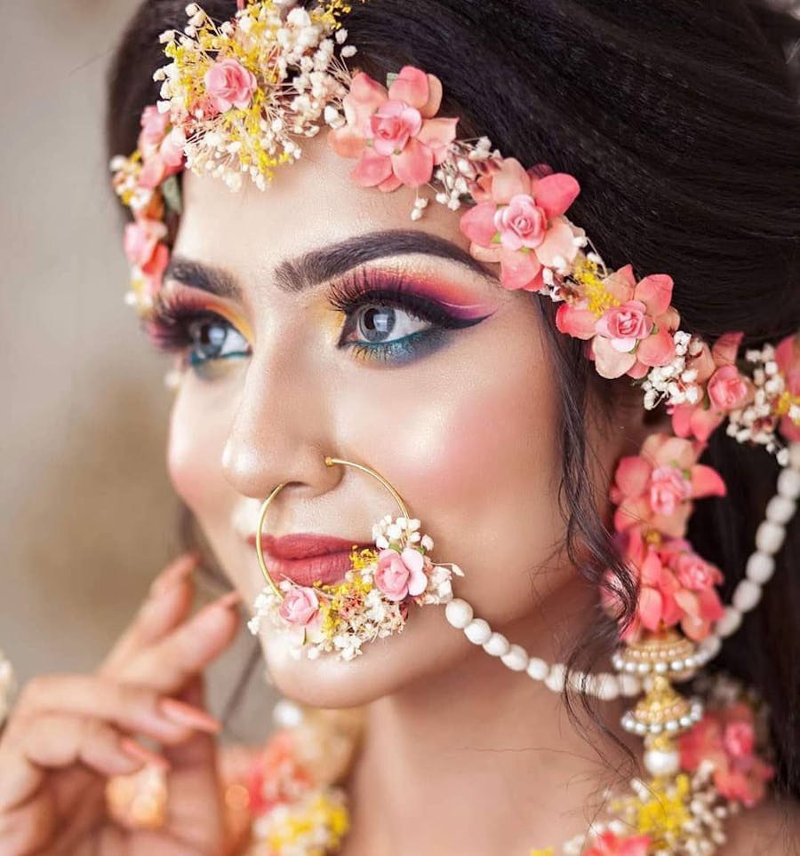 floral nath for haldi ceremony