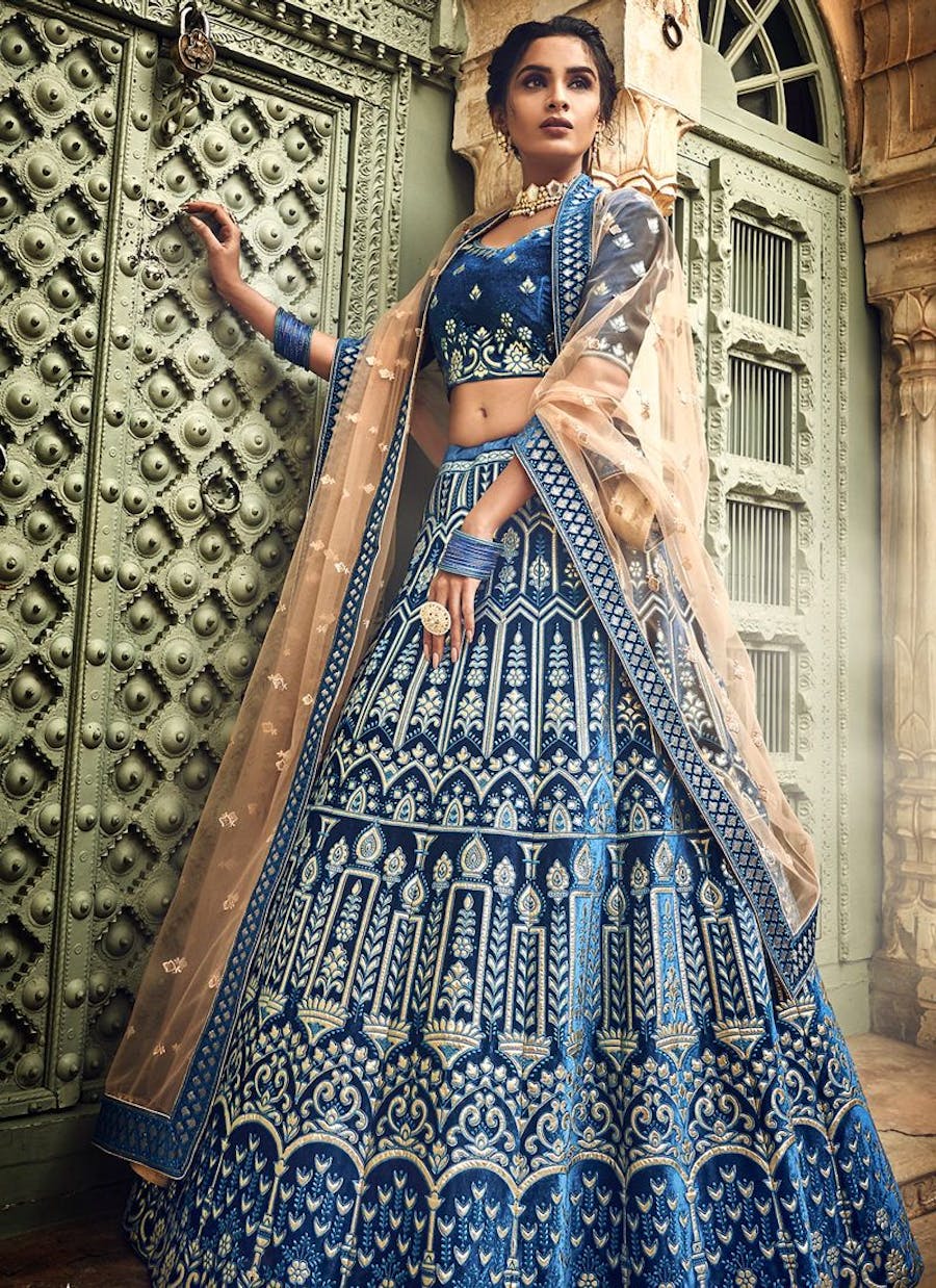 best velvet bridal lehenga