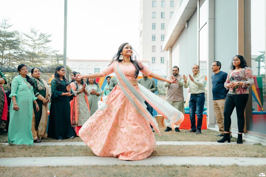 twirling poses of brides