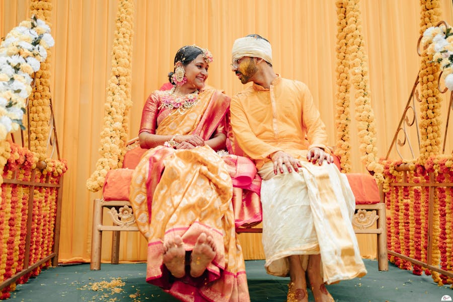 romantic haldi poses for brides