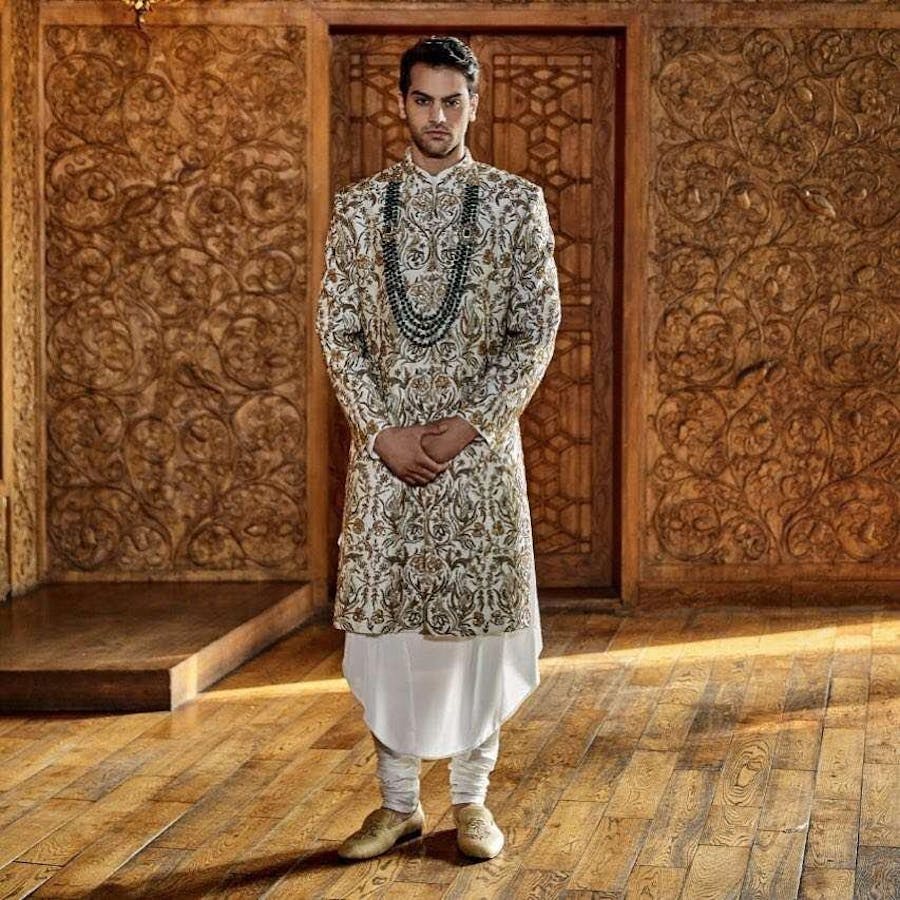 Ivory Sherwani for groom