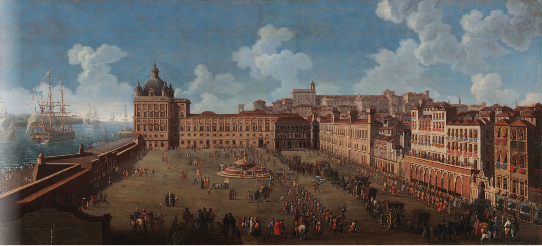 Entrance Procession into Lisbon by Monsignor Giorgio Cornaro The Entrance Procession into Lisbon by Monsignor Giorgio Cornaro in 1693, unknown artist, 17th century, Painting © Museu Nacional dos Coches / DGPC