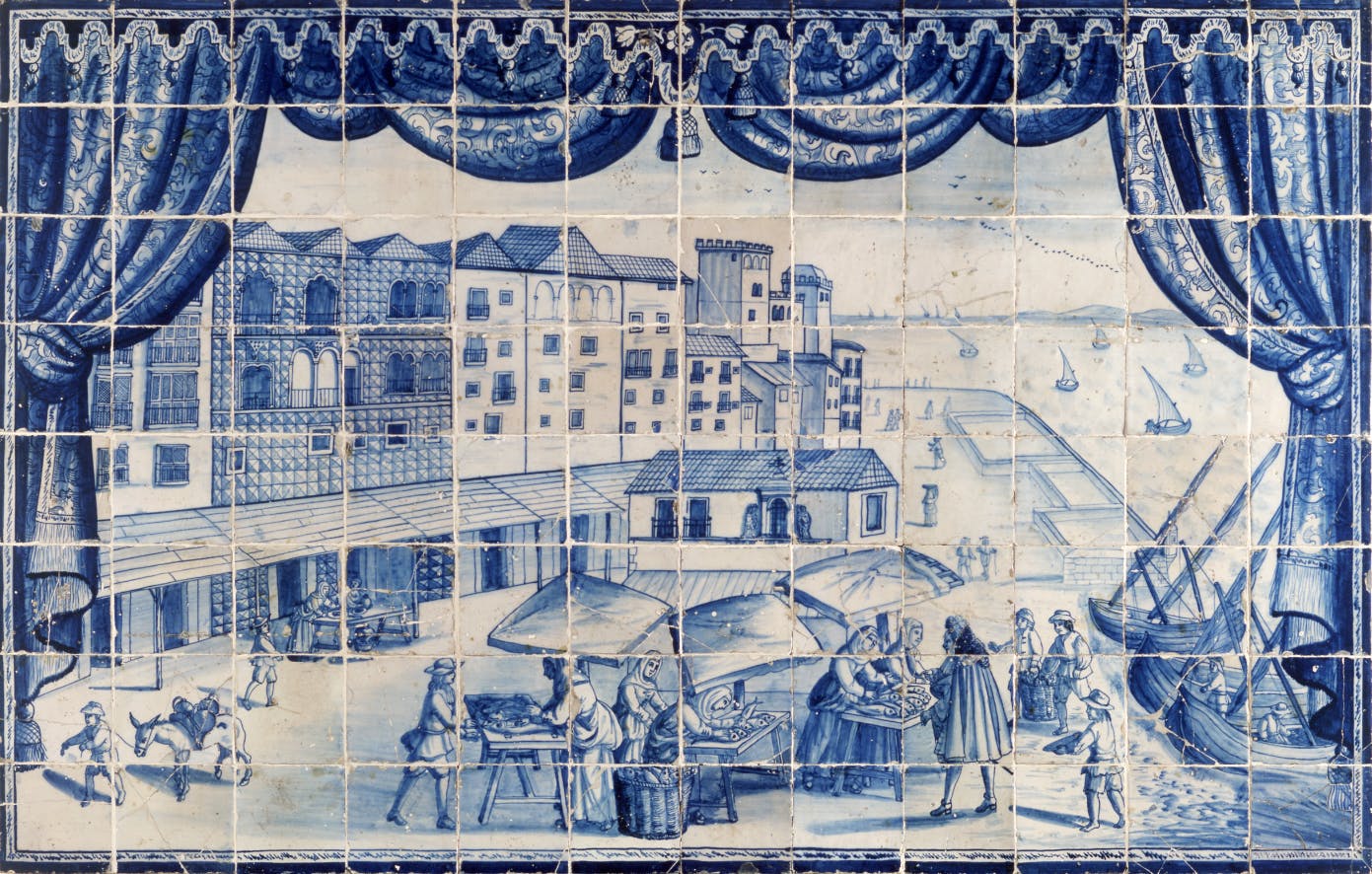 Mercado da Ribeira Velha, painel de azulejos, Colecção do Museu de Lisboa /Câmara Municipal de Lisboa - EGEAC