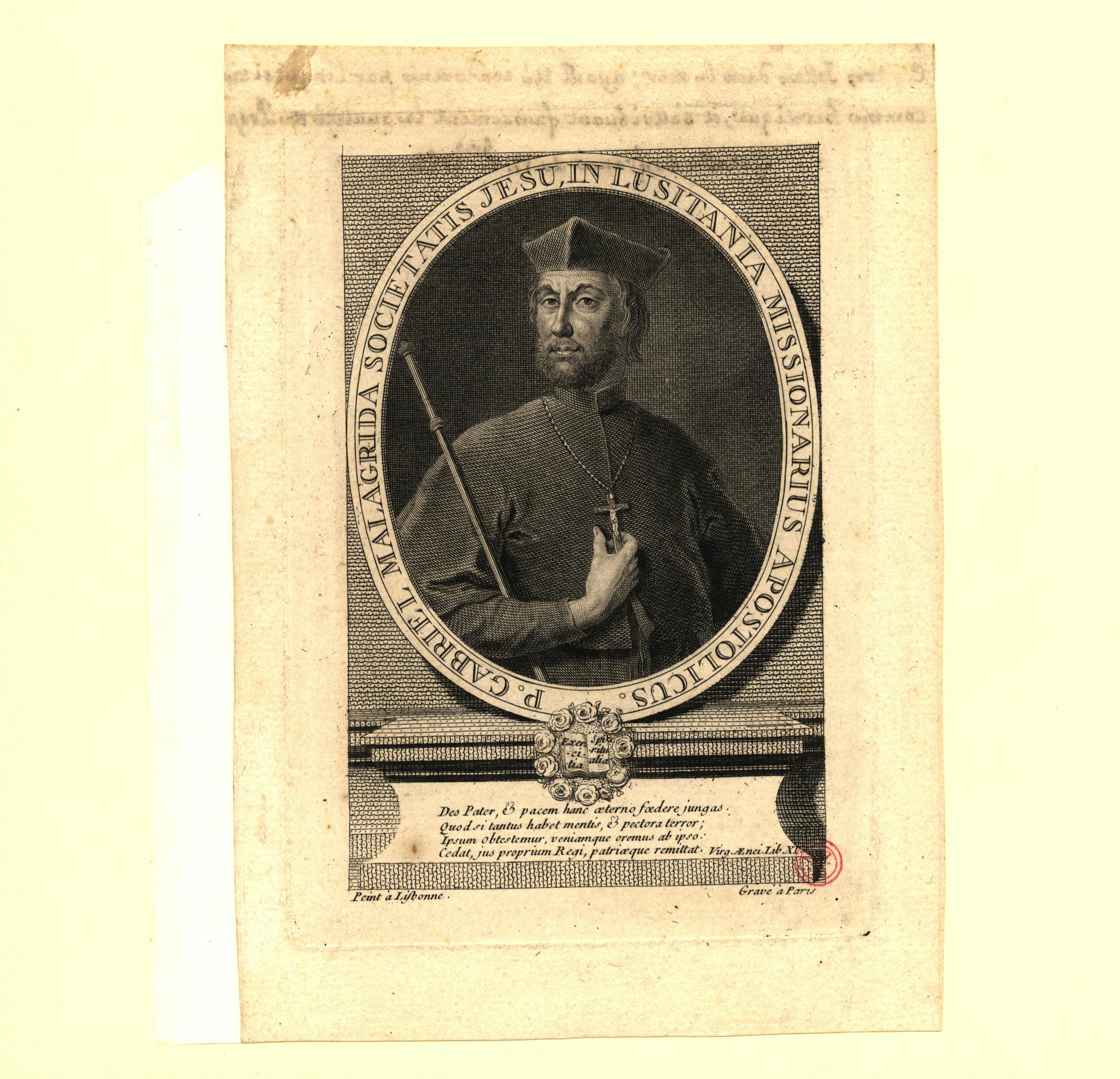  “Pater Gabriel Malagrida, Societatis Jesu in Lusitania, Missionarius Apostolicus”,  ref.: E. 751 P © Biblioteca Nacional Digital