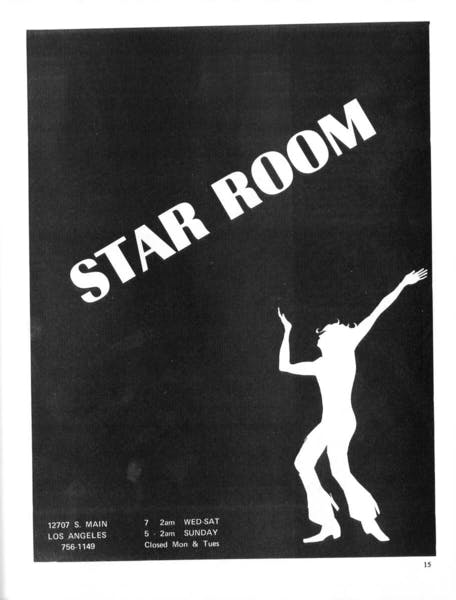 Bar advertisement in "the Voice" magazine for Star Room