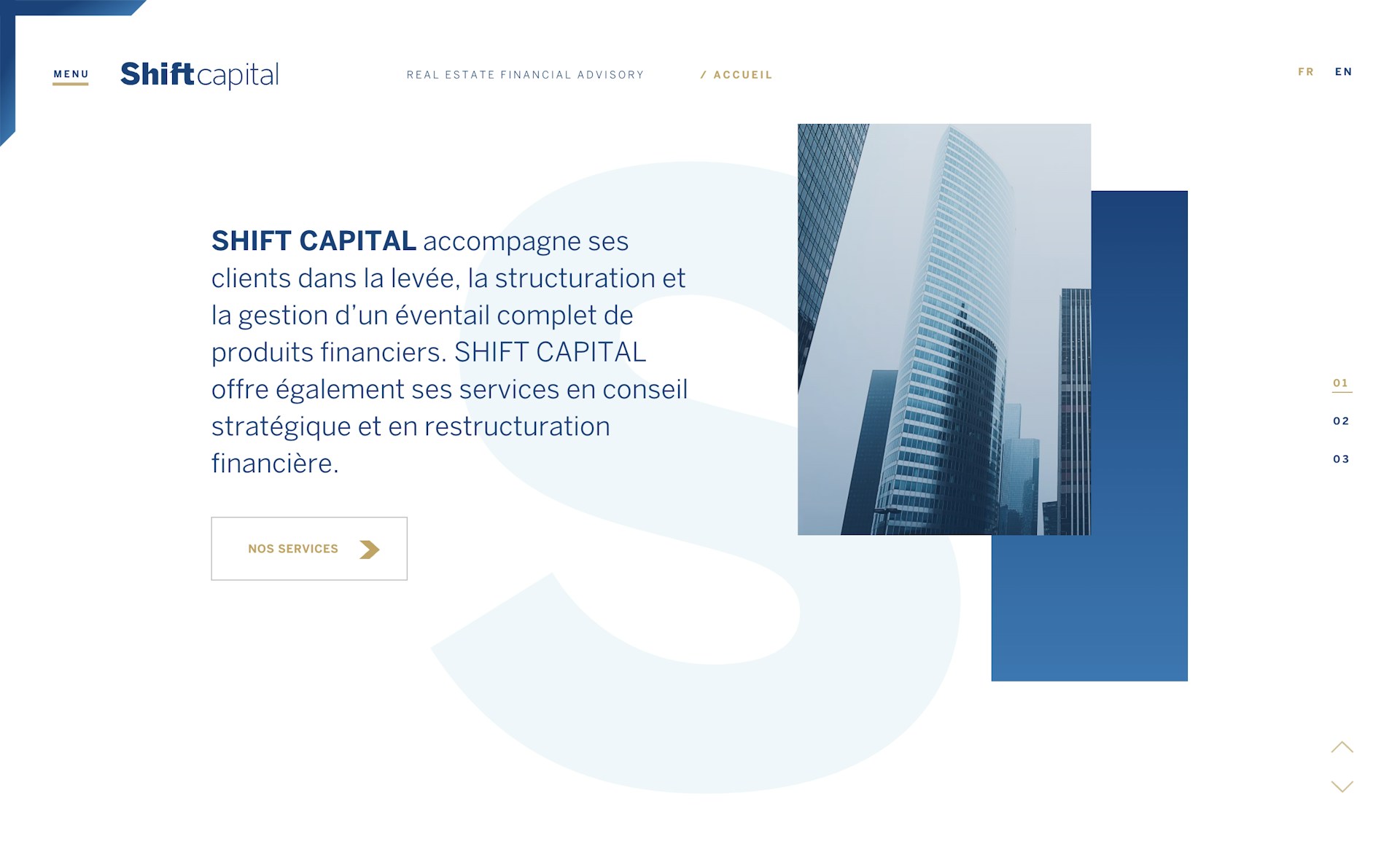 Capture d'écran du site shift-capital.com