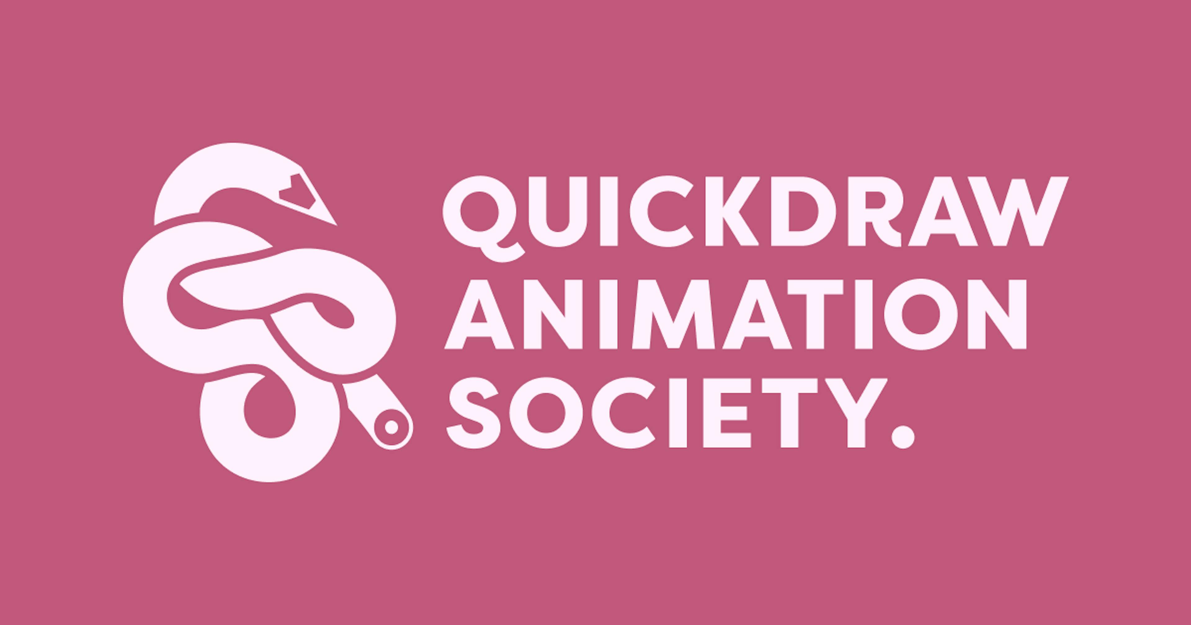 Quickdraw Animation Society logo on a mauve background