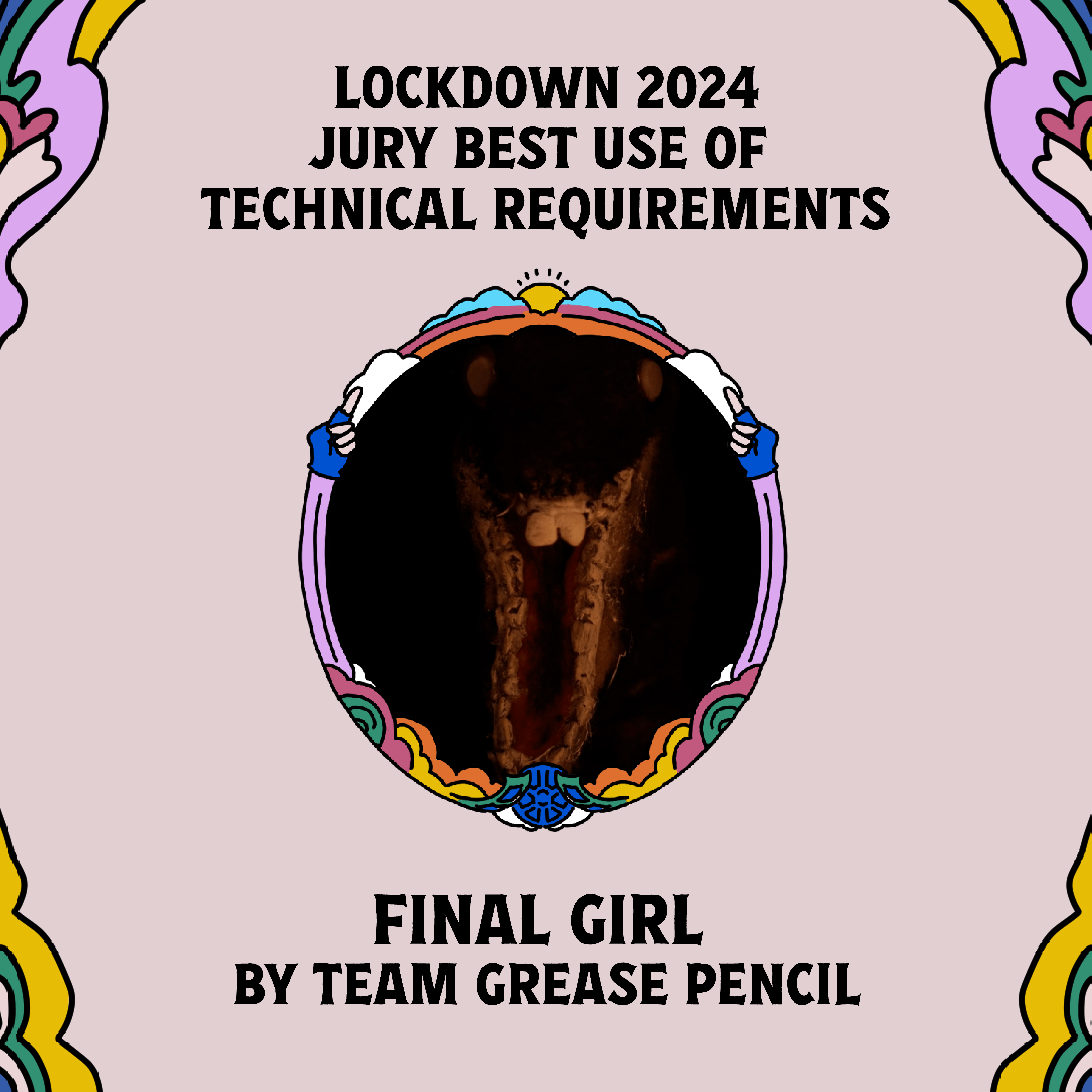 Instagram post of Lockdown 2024 Jury best Use of technical requirements - Final Girl by Team Grease Pencil