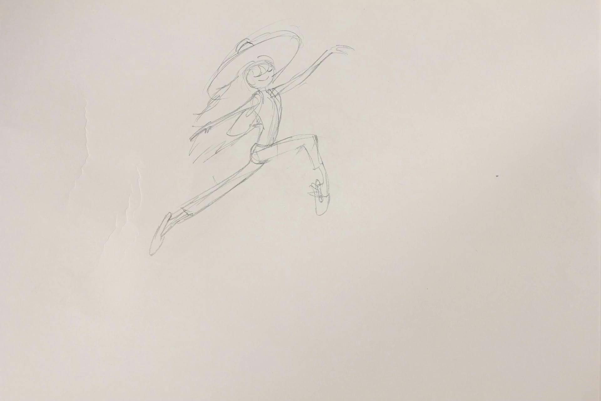 drawing of a person leaping through the air