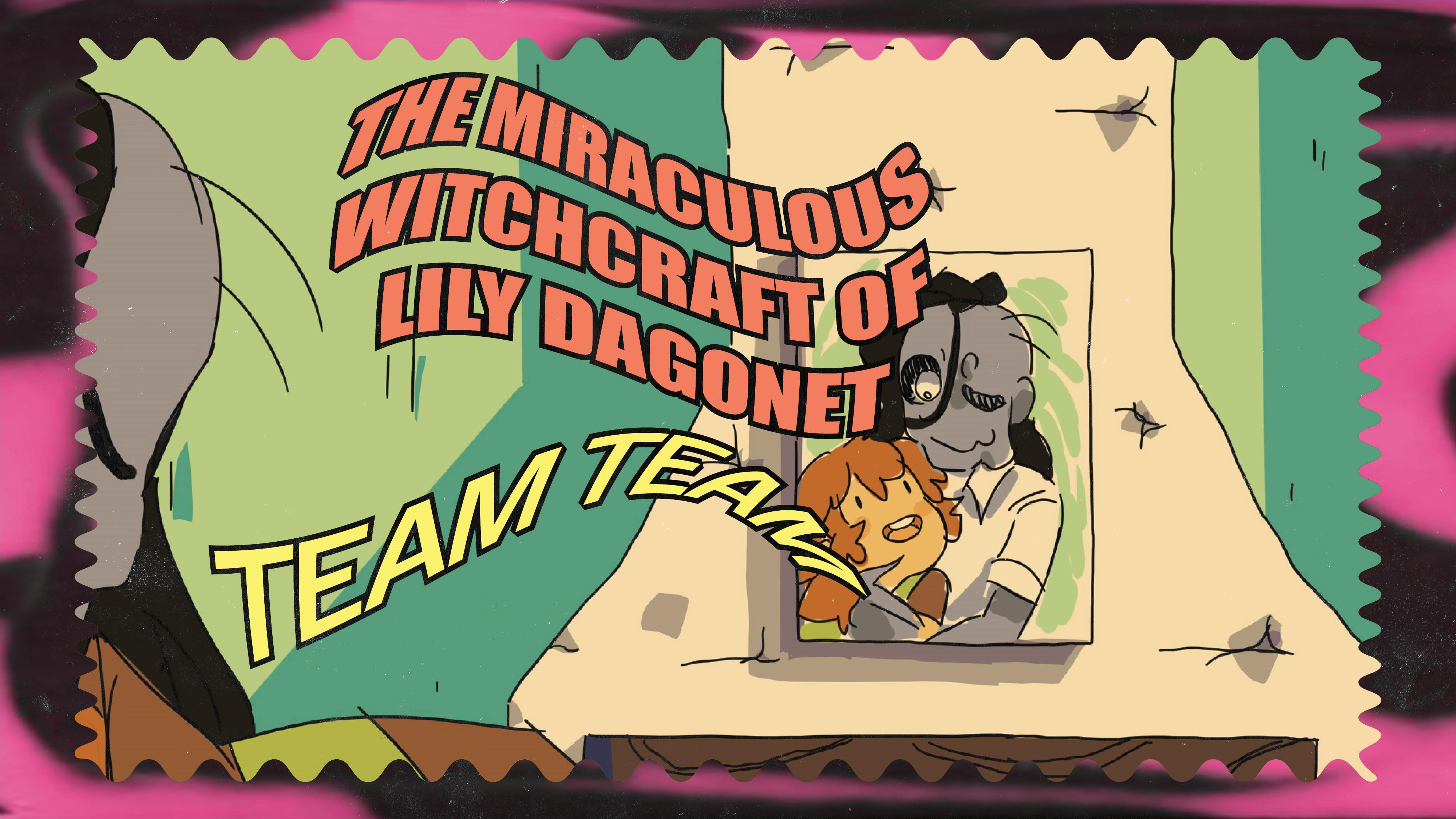award slide from QAS's 2023 Lockdown screening. Screenshot and text depicts The Miraculous Witchcraft of Lily Dagonet by Team Team