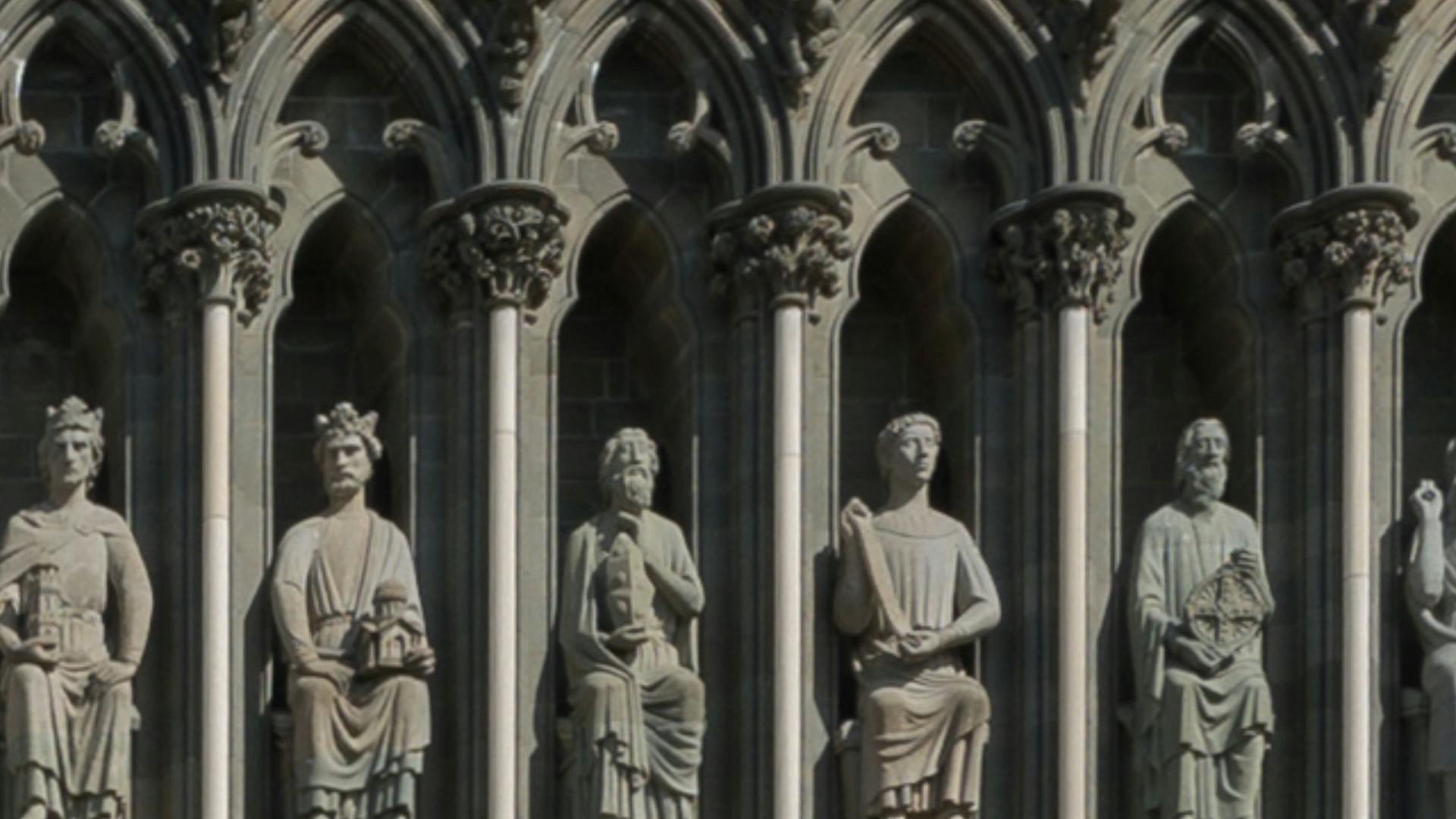 A series of statues from a Norwegian cathedral