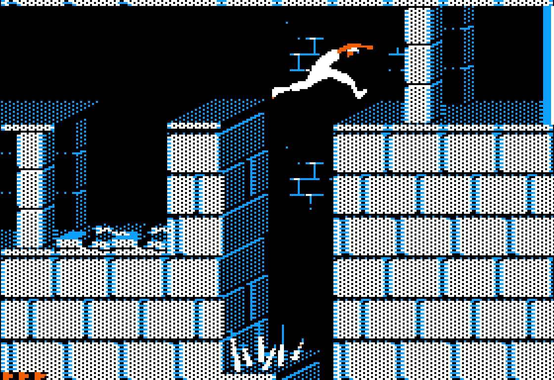Screen shot from the Apple II game Prince of Persia