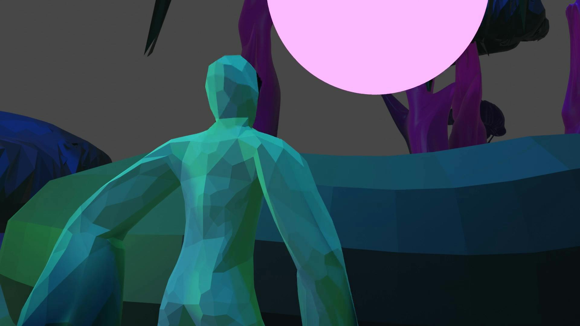 image of a 3D animated character looking at a glowing orb