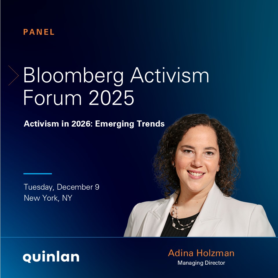 Holzman to Speak on Bloomberg Activism Forum Panel