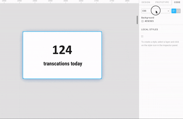 Figma Design 124 transactions today code elements