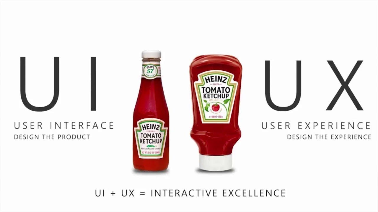 heinz tomato ketchup red bottle and ui/ux letters