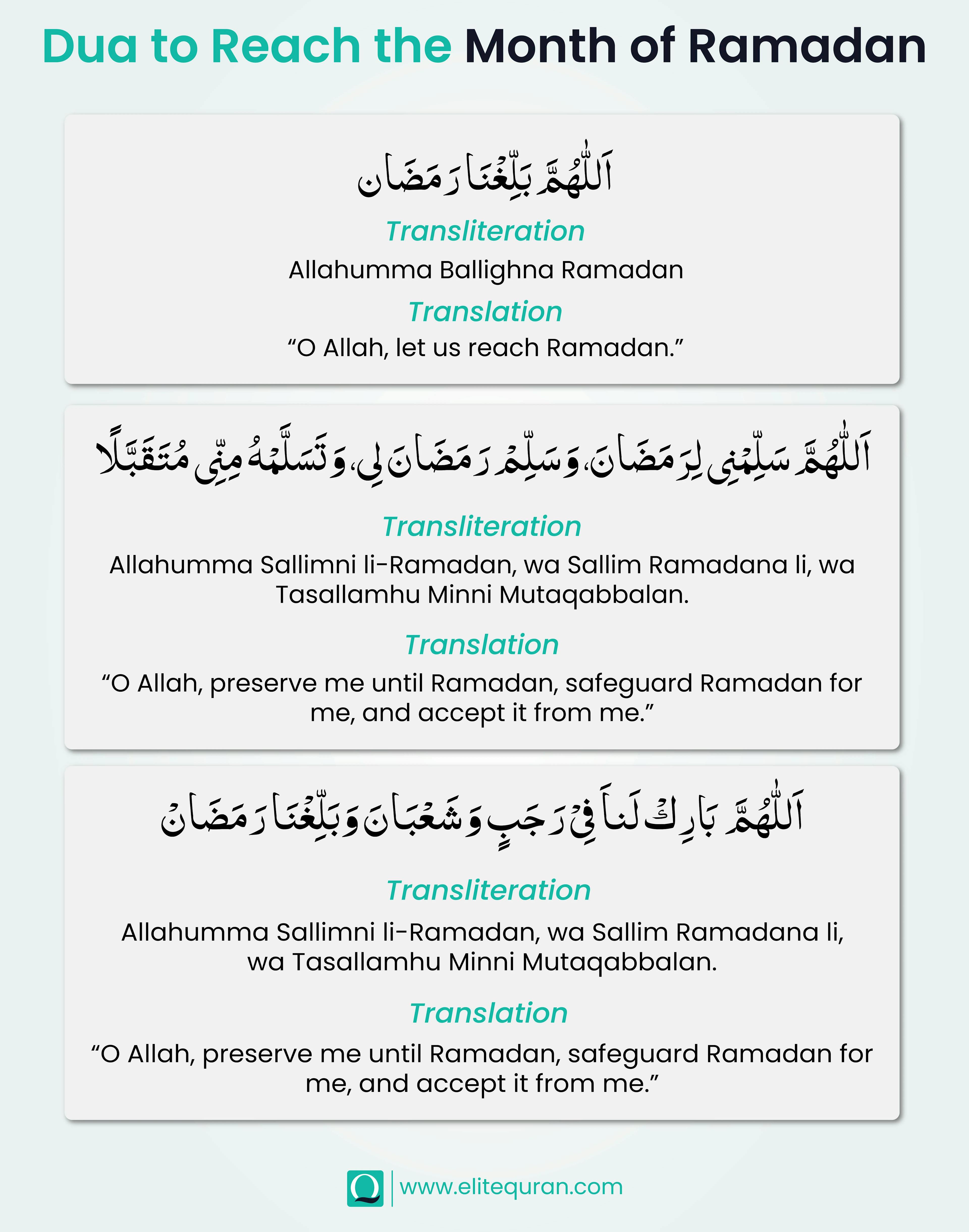 Dua to Reach the Month of Ramadan