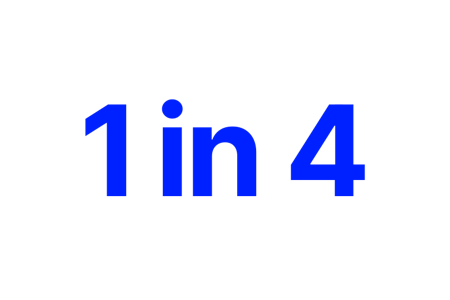 one in four