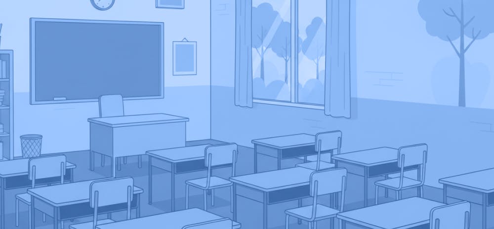 Illustration of a school classroom