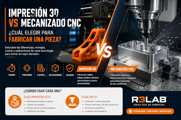 Impresión 3D vs Mecanizado CNC: ¿Cuál elegir para fabricar una pieza?
