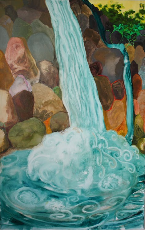 Waterfall - oil on canvas, 115 x 72 cm, 2017