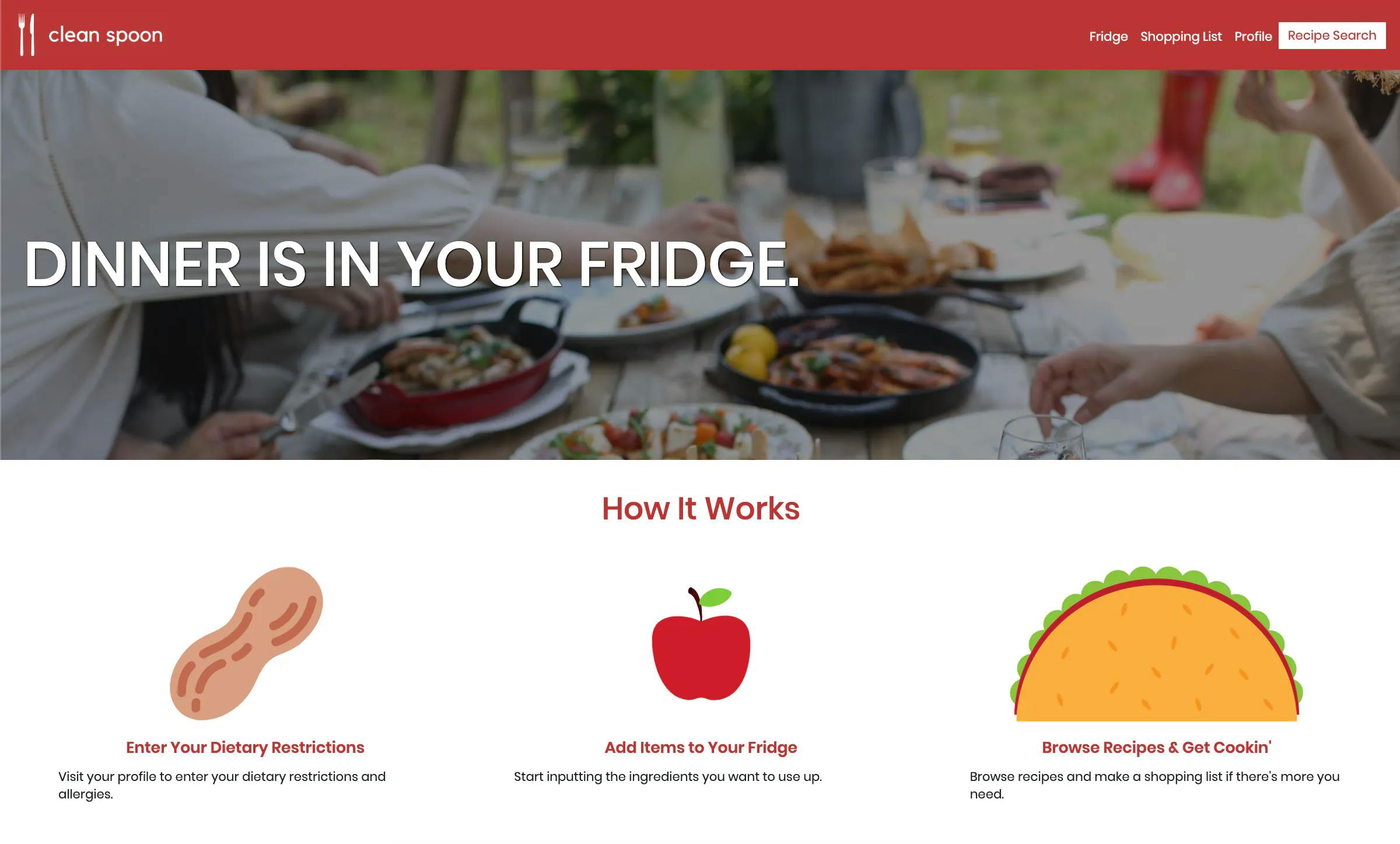 Clean Spoon homepage