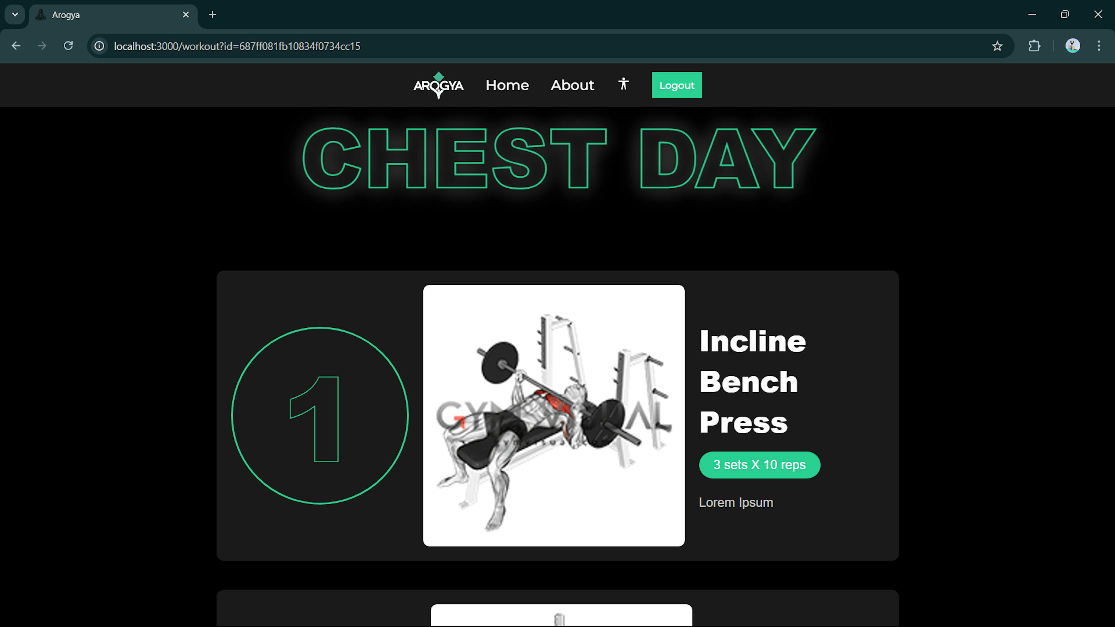 Workout Page