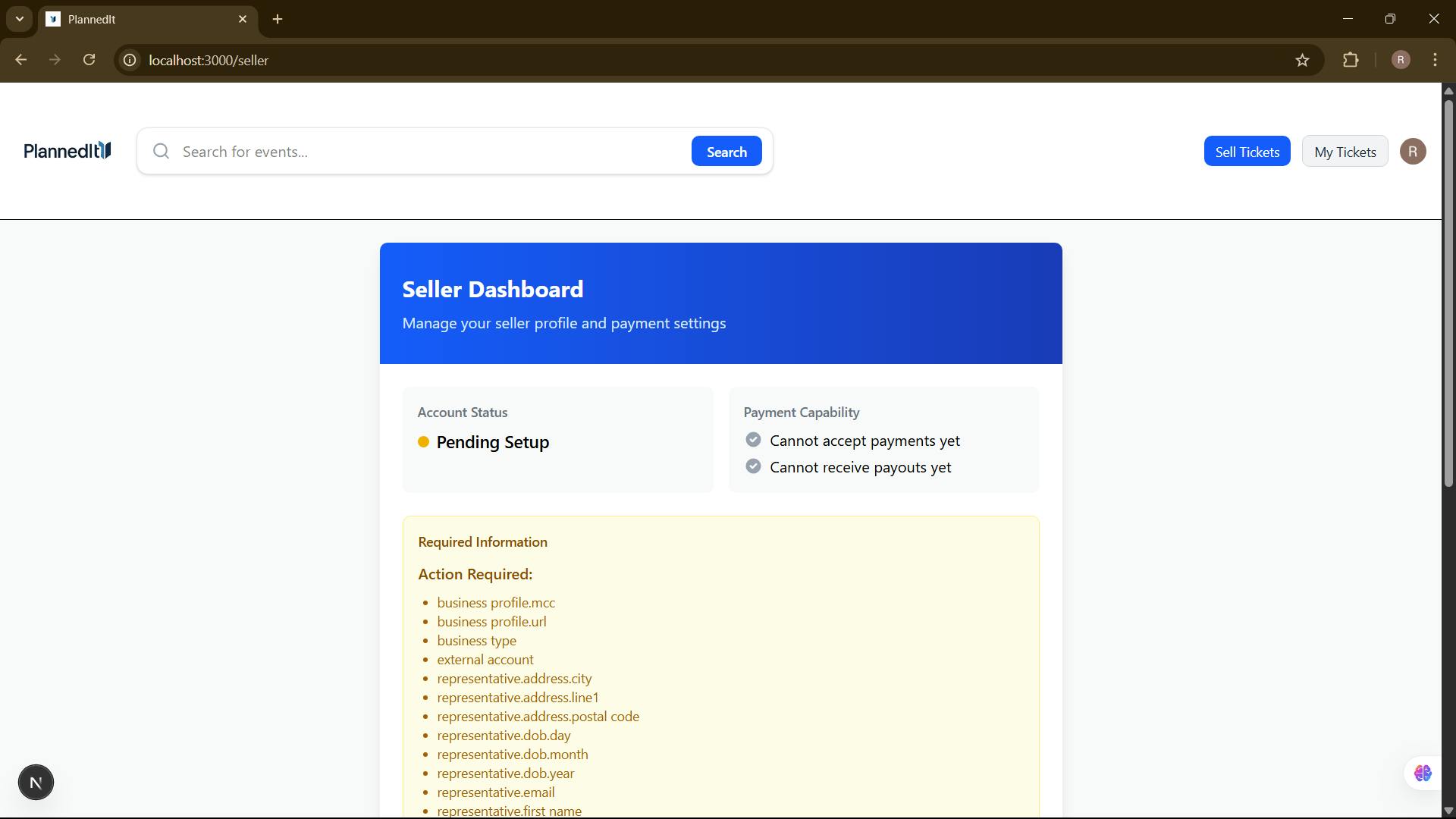 Create Seller Account
