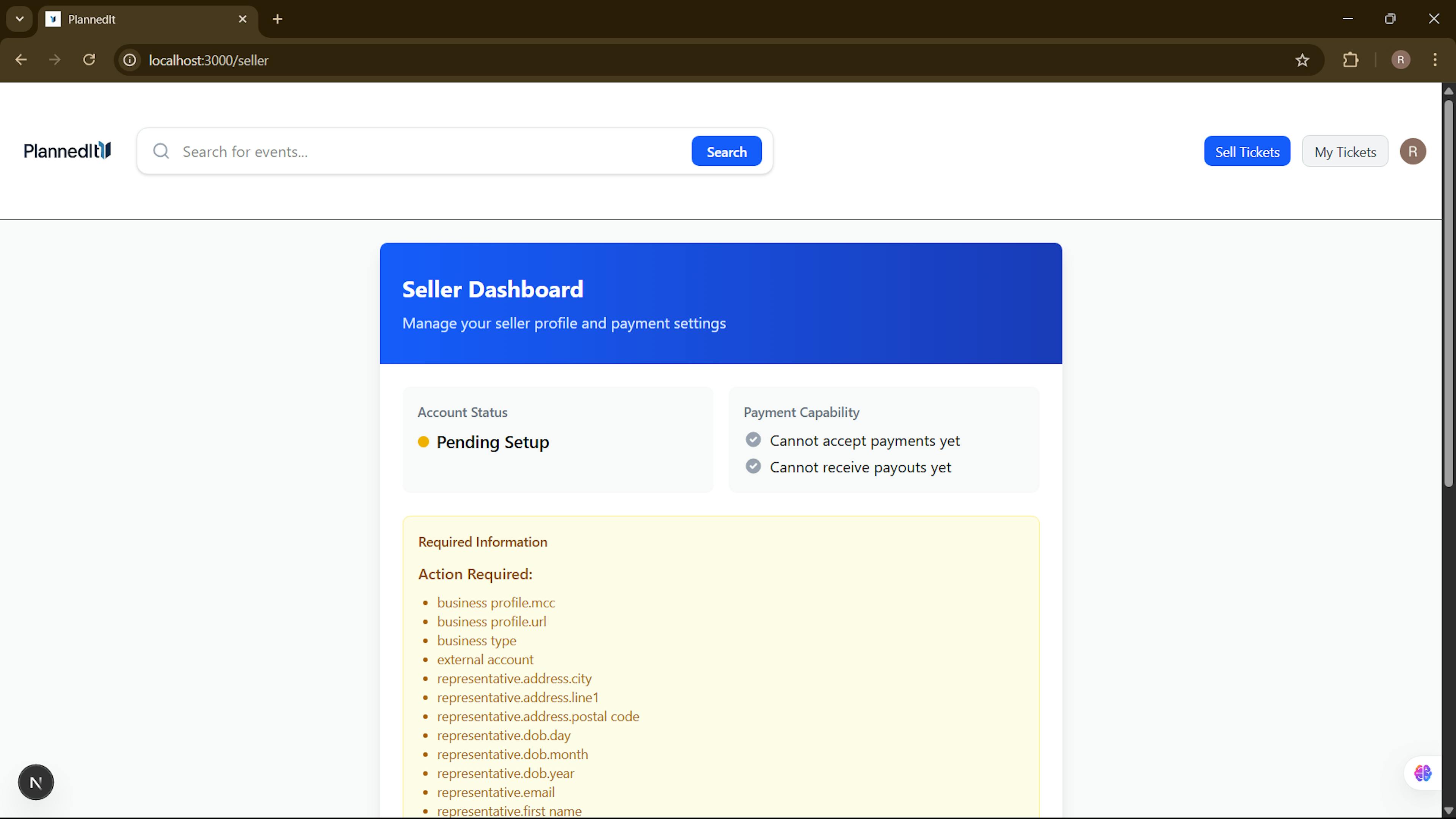 Create Seller Account