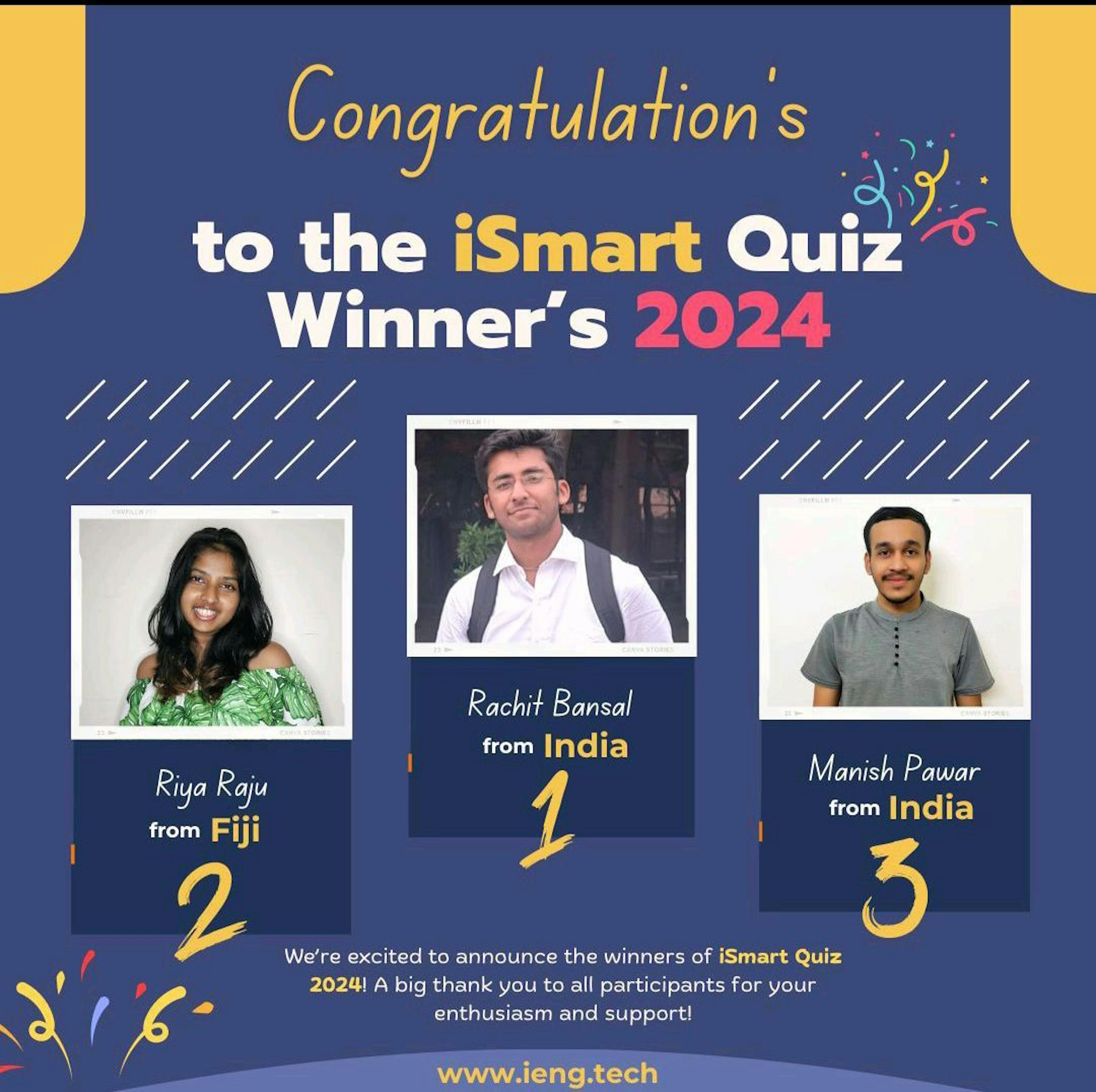 Ismart Quiz'24 Winner Banner