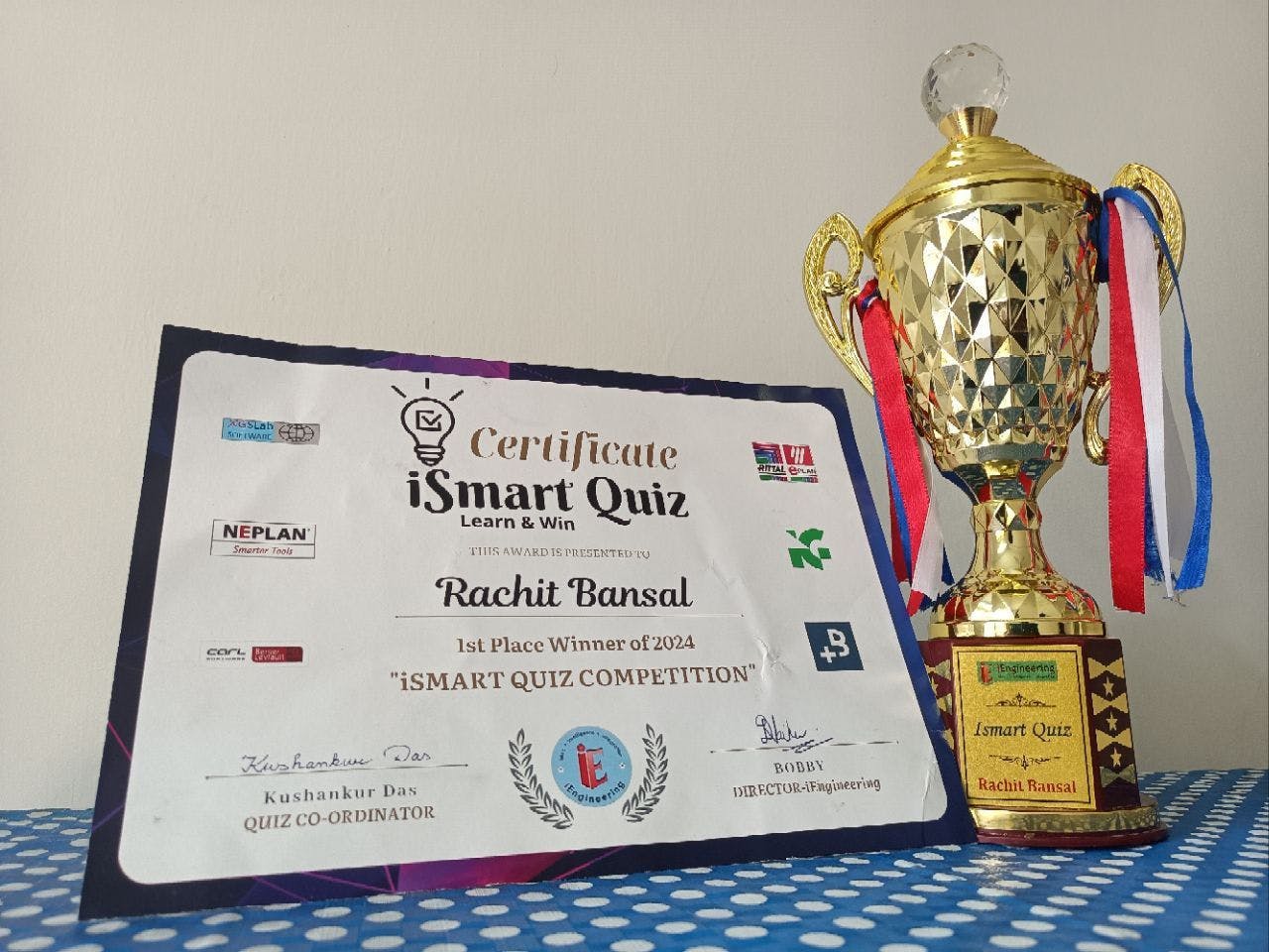 Certificate and Trophy