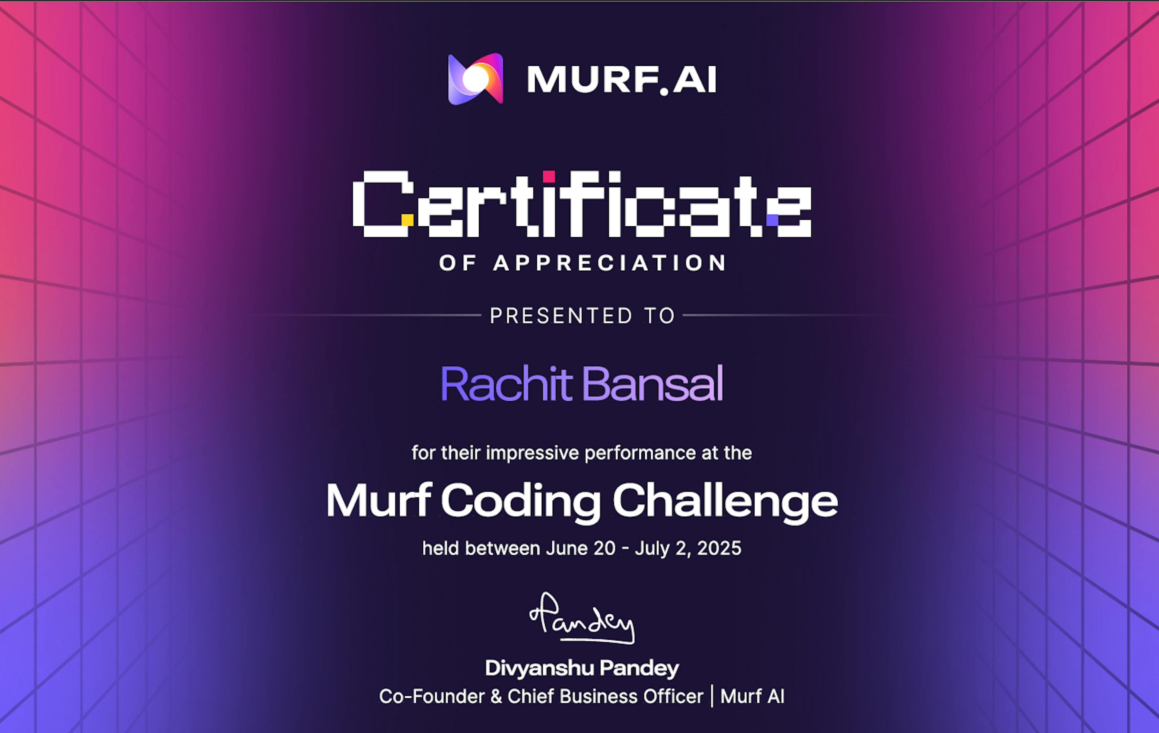 Winner Certificate