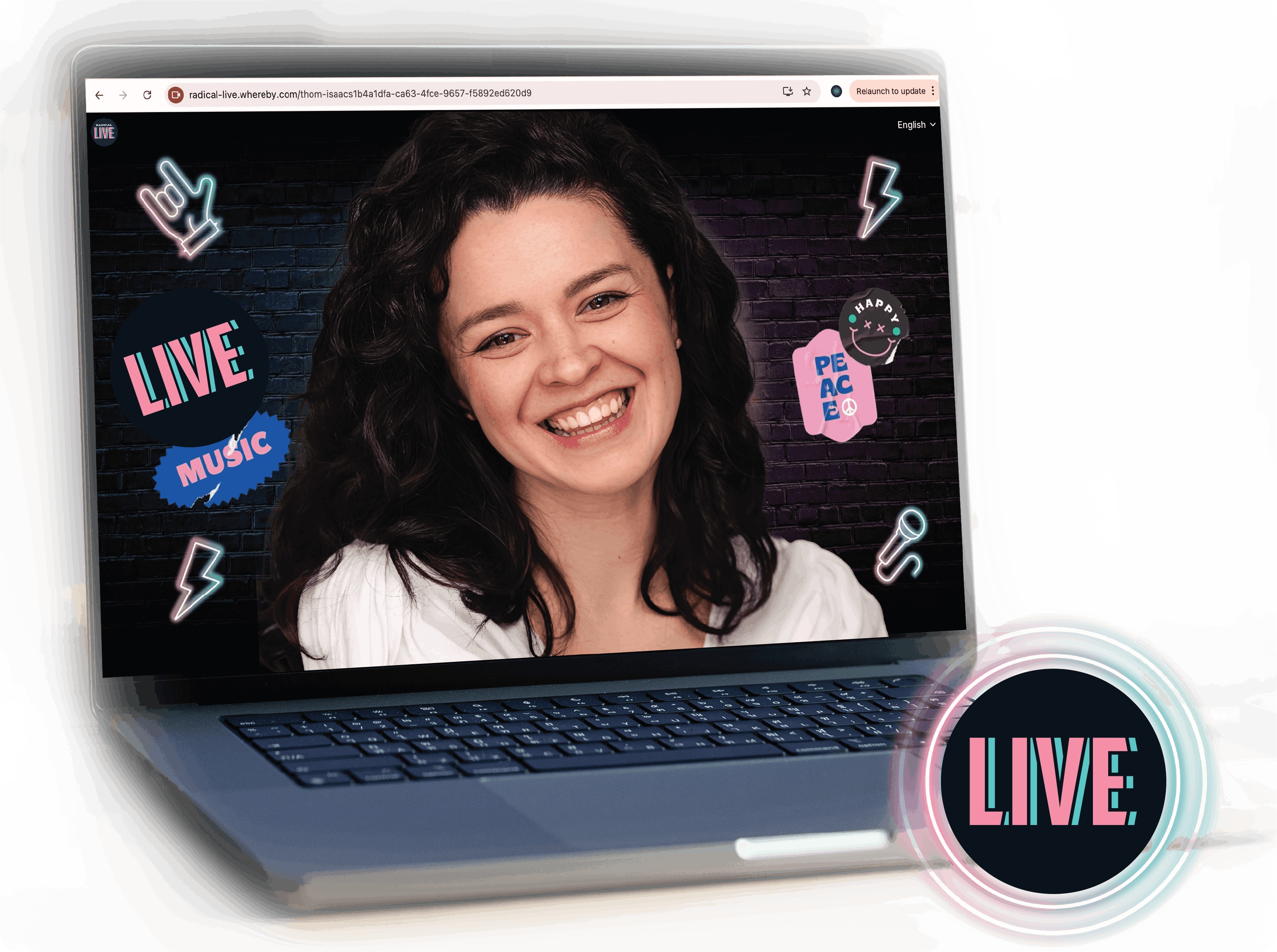 live online music lesson laptop and teacher