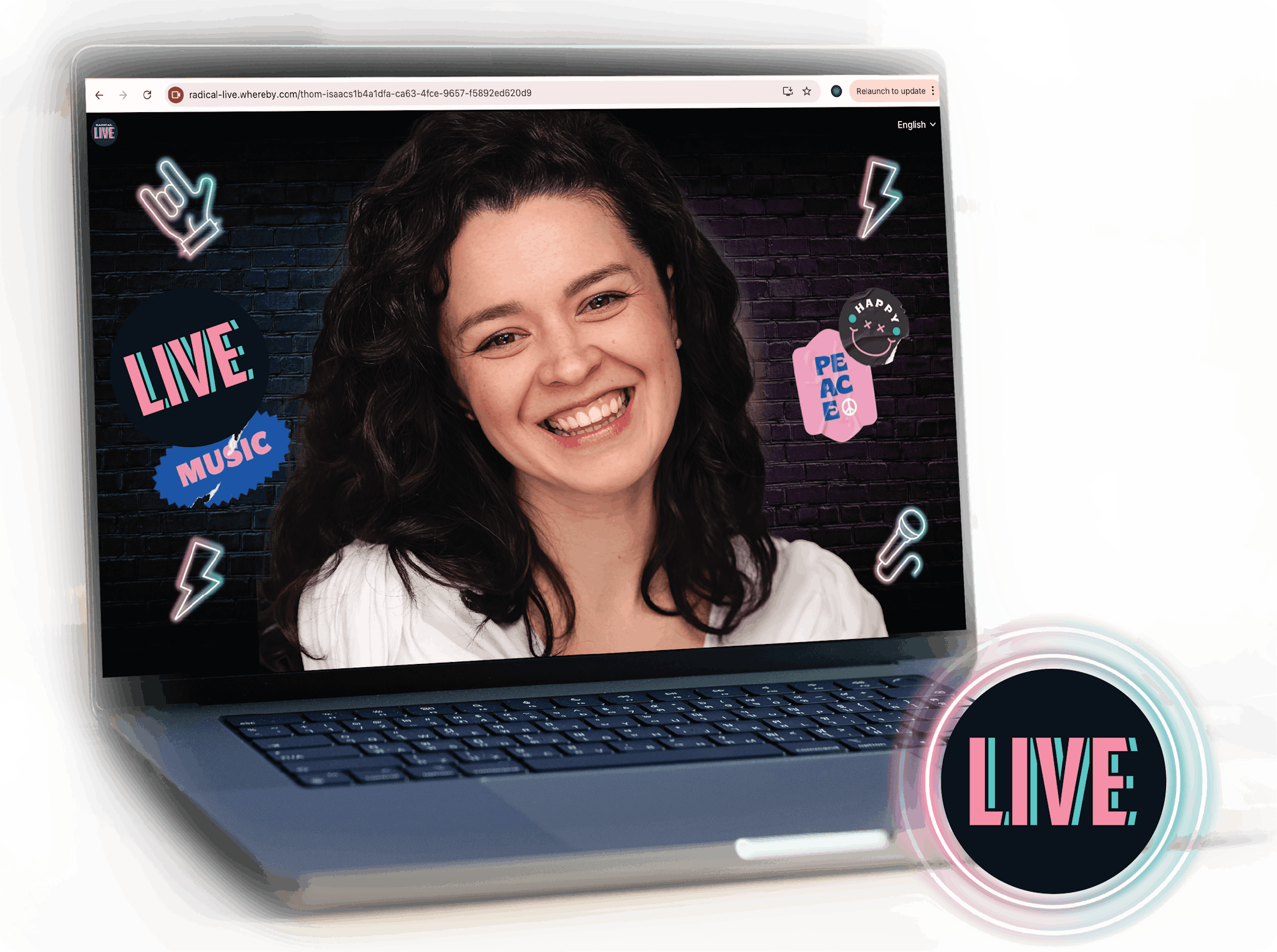 live online music lesson laptop and teacher