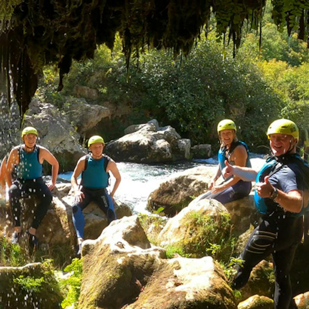 family on a private cetina river rafting trip