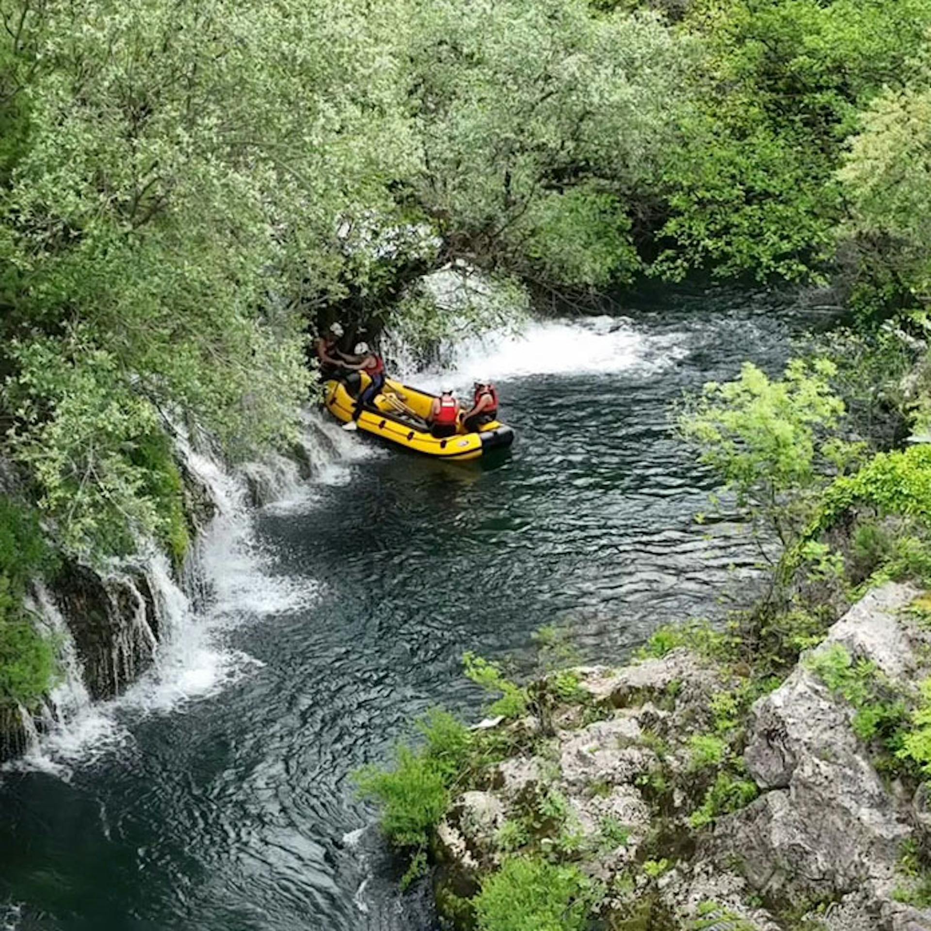 caves on river cetina on rafting trip