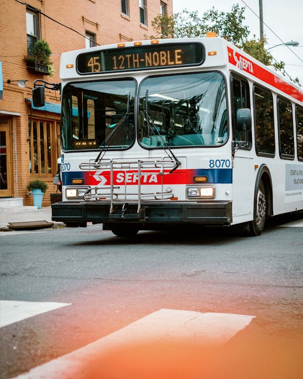 Photo of the 45 SEPTA bus which goes to 12th and Noble