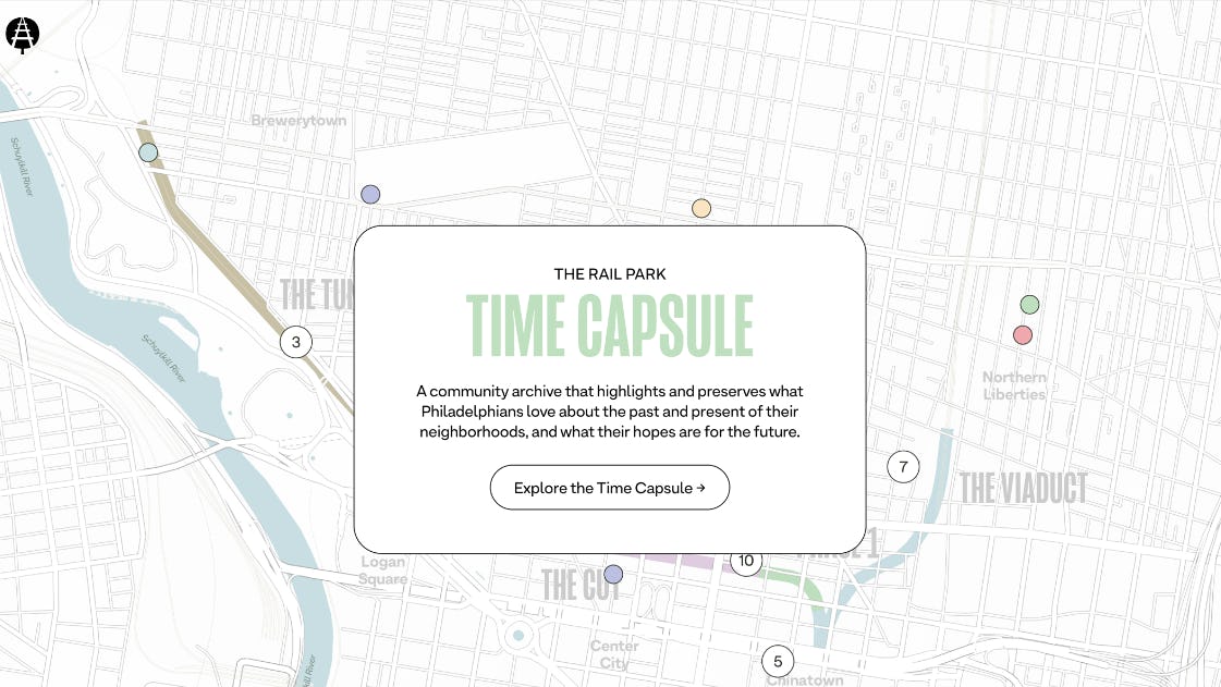 Rail Park Time Capsule: a digital archive that highlights and preserves what Philadelphians love about the past and present of their neighborhoods, and what their hopes are for the future.