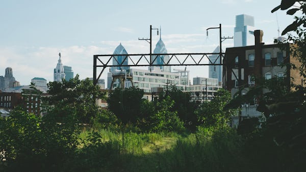 View of Center City Philadelphia from the Rail Park