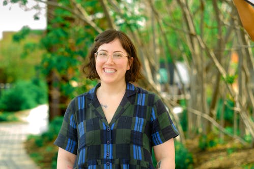 Nicole McDonald smiling at the Rail Park