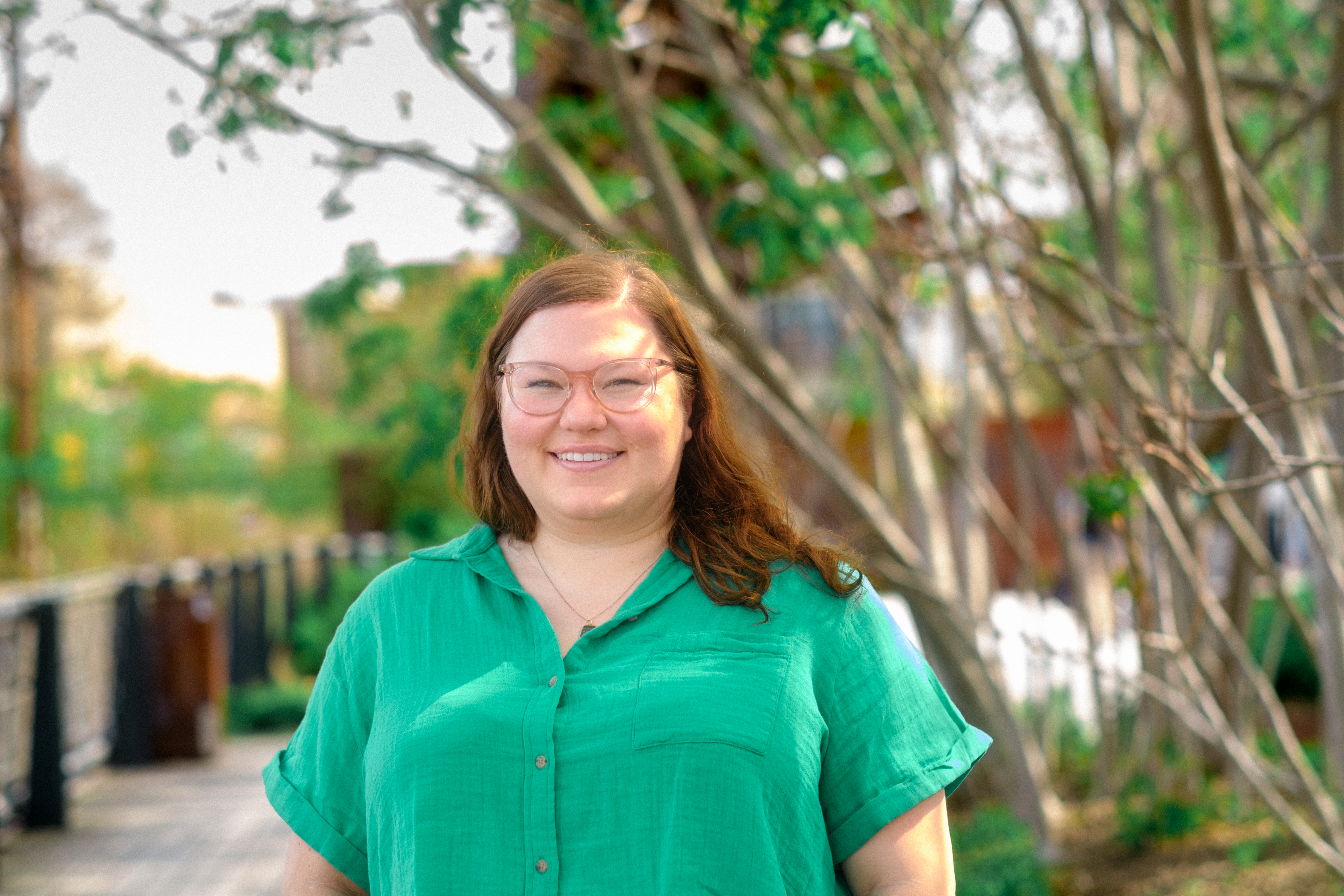 Amanda Moore smiling at the Rail Park