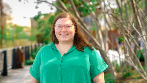Amanda Moore smiling at the Rail Park