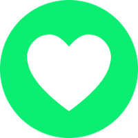 White heart on green background