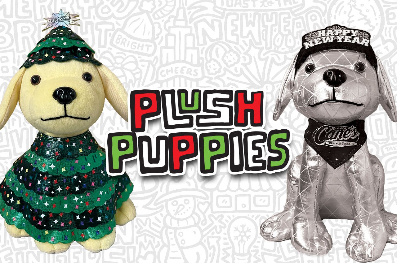 Raising Cane's Holiday Plush Puppies 2023